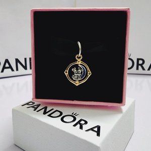 Pandora Disney Mickey Mouse & Minnie Mouse Two-tone Spinning Moon Dangle…